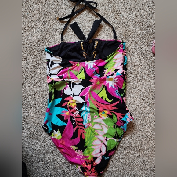 Trina Turk Tiki Swimsuit Women's Size 12 One Piece - Picture 4 of 6